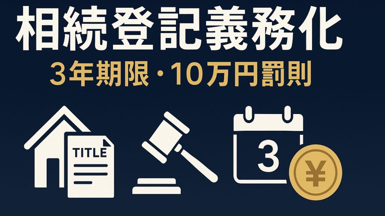 相続登記義務化！3年期限と10万円罰則をプロが徹底解説