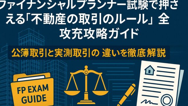ファイナンシャルプランナー試験で押さえる「不動産の取引のルール」完全攻略ガイド～公簿取引と実測取引の違いを徹底解説～