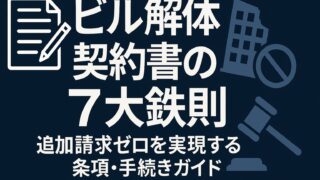 【完全版】ビル解体契約書の7大鉄則──追加請求ゼロを実現する条項・手続きガイド