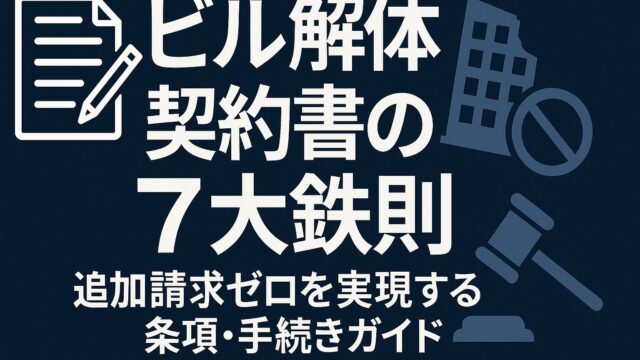 【完全版】ビル解体契約書の7大鉄則──追加請求ゼロを実現する条項・手続きガイド