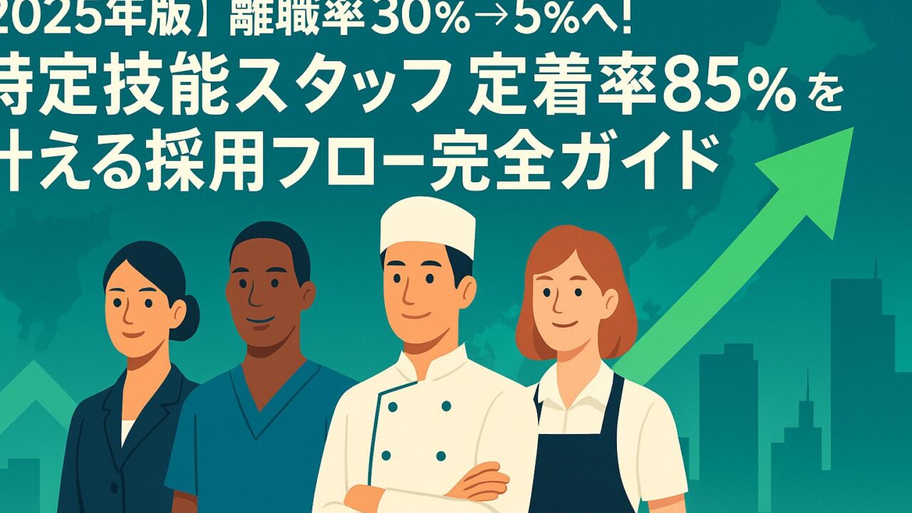 【2025年版】離職率30％→5％へ！特定技能スタッフ“定着率85％”を叶える採用フロー完全ガイド