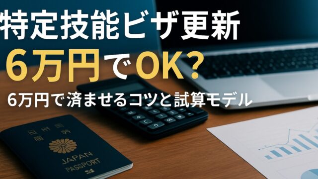 特定技能ビザ更新費用はいくら？6万円で済ませるコツと試算モデル【2025最新版】