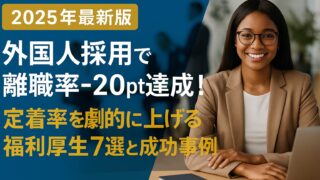 【2025年最新版】外国人採用で離職率−20pt達成！定着率を劇的に上げる福利厚生7選と成功事例