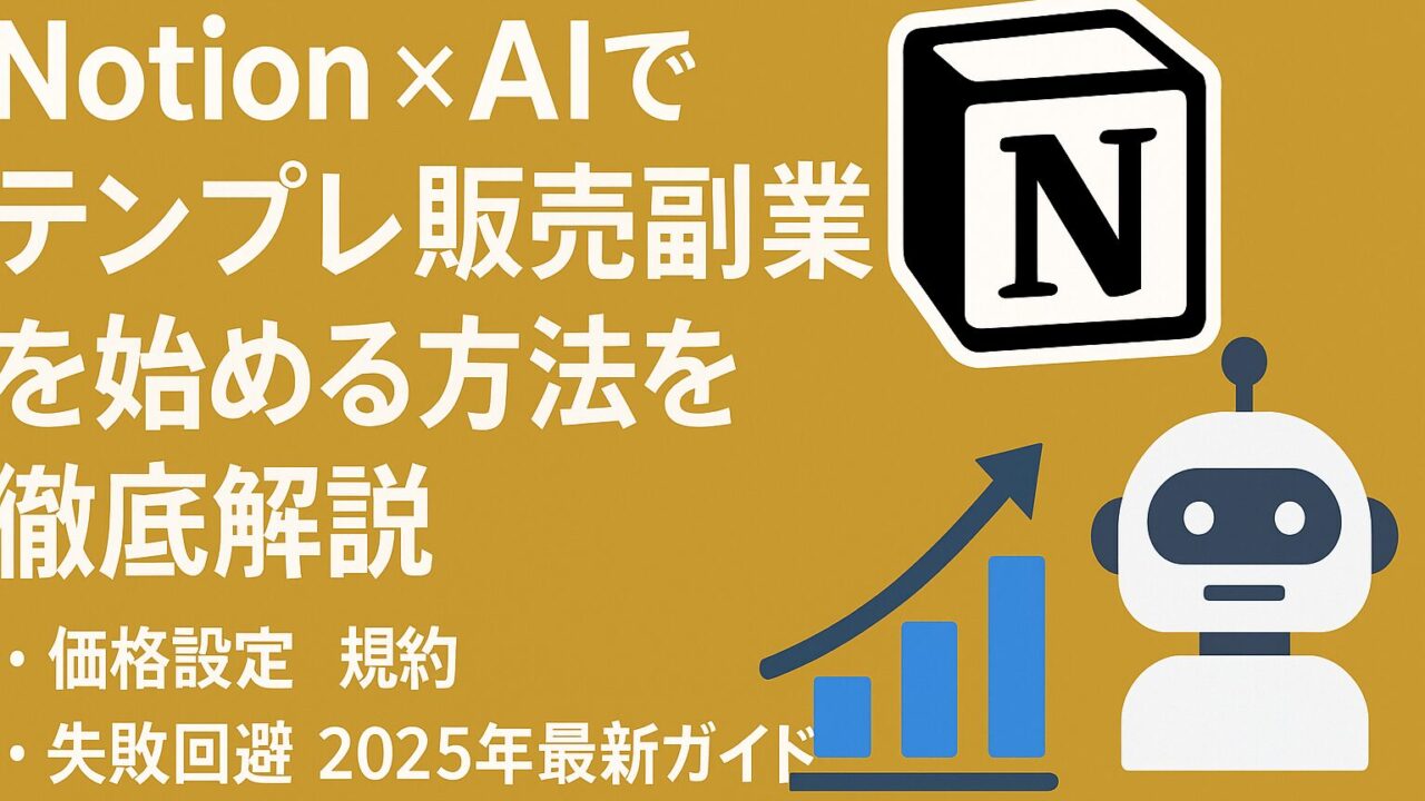 Notion×AIでテンプレ販売副業を始める方法を徹底解説。価格設定・規約・失敗回避まで2025年最新版ガイド。