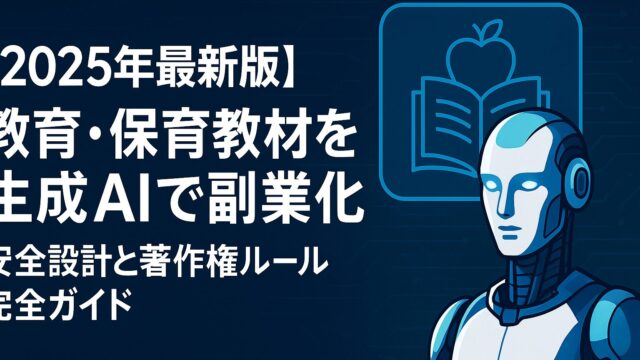 生成AIで教育・保育向け教材を安全に副業化する方法を解説。著作権・個人情報保護・品質保証まで完全対応【2025年版】