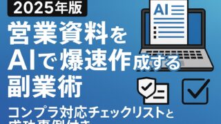 【2025年版】営業資料をAIで爆速作成する副業術｜コンプラ対応チェックリストと成功事例付き