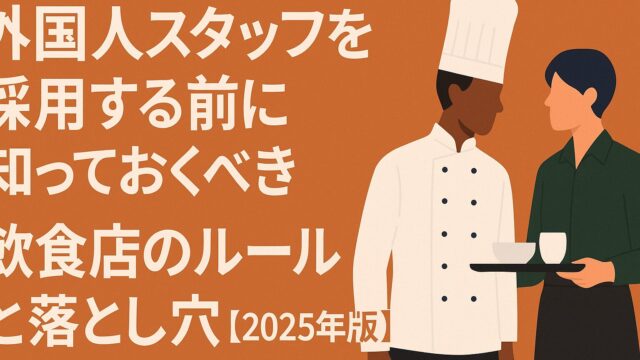 外国人スタッフ採用前に知るべき飲食店の法律・在留資格・罰則を徹底解説。2025年最新ルールで違法リスクを防ぐ実践ガイド。