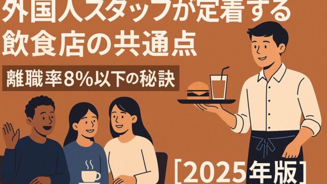 外国人スタッフが定着する飲食店の共通点|離職率8%以下の秘訣【2025年版】