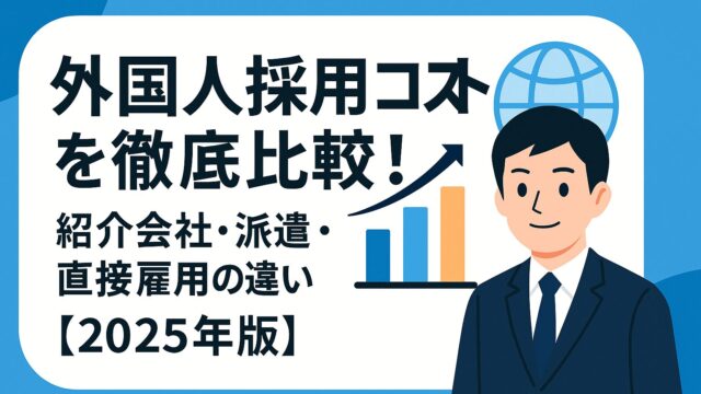 外国人採用コストを徹底比較！紹介会社・派遣・直接雇用の費用やリスクを最新データで解説。最適な採用方法がわかる！