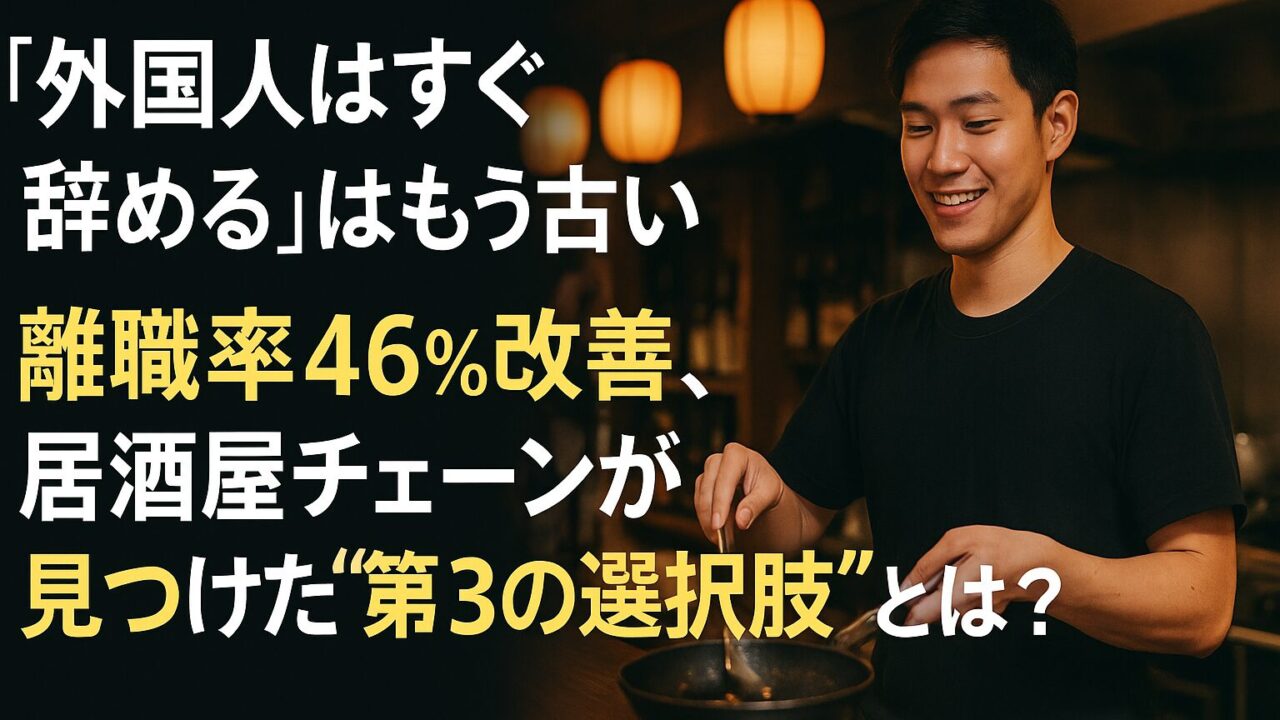 「外国人はすぐ辞める」はもう古い——離職率46％改善、居酒屋チェーンが見つけた“第3の選択肢”とは？