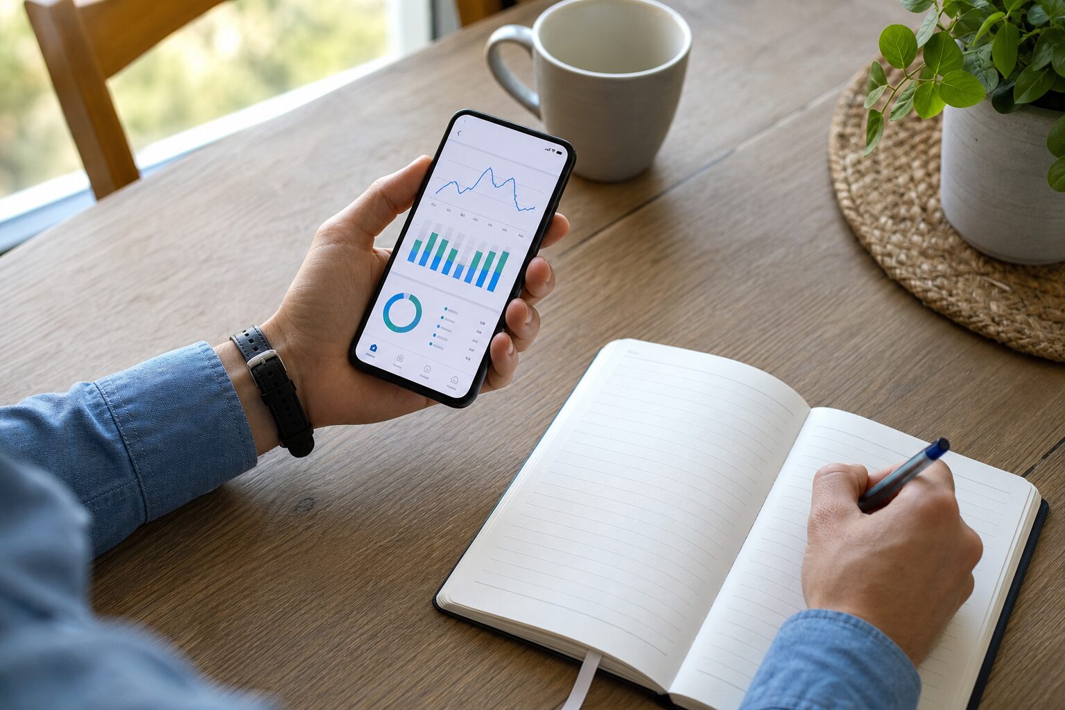 スマートフォンで家庭の時間帯別電力使用量を確認するイメージ